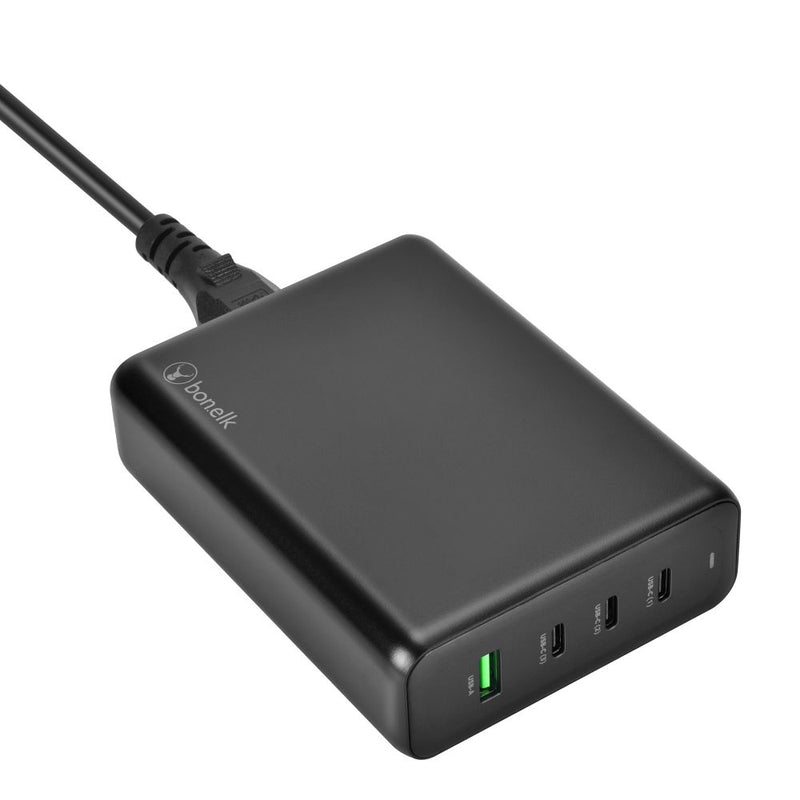 Bonelk 240W Multi-Port Desktop Charger, 3 x USB-C / 1 x USB-A Black