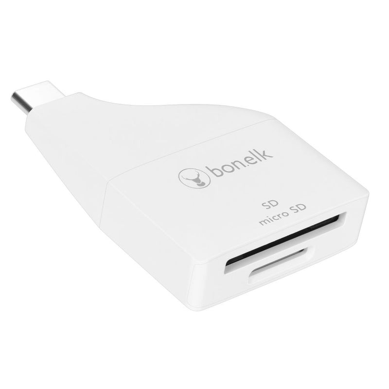 Bonelk USB-C to MicroSD/SD Adapter - (White)