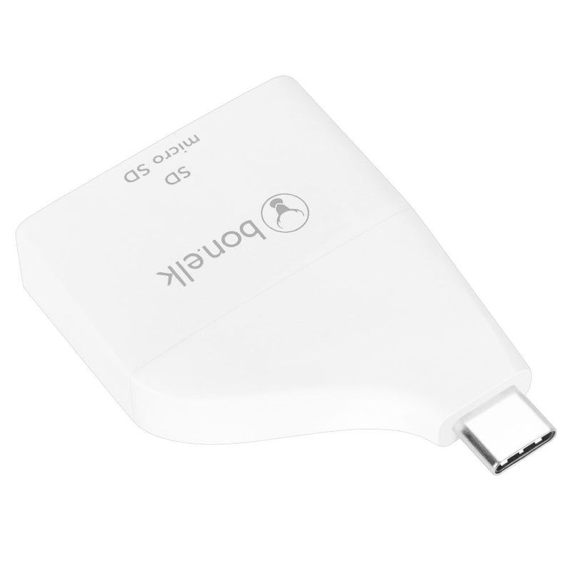 Bonelk USB-C to MicroSD/SD Adapter - (White)