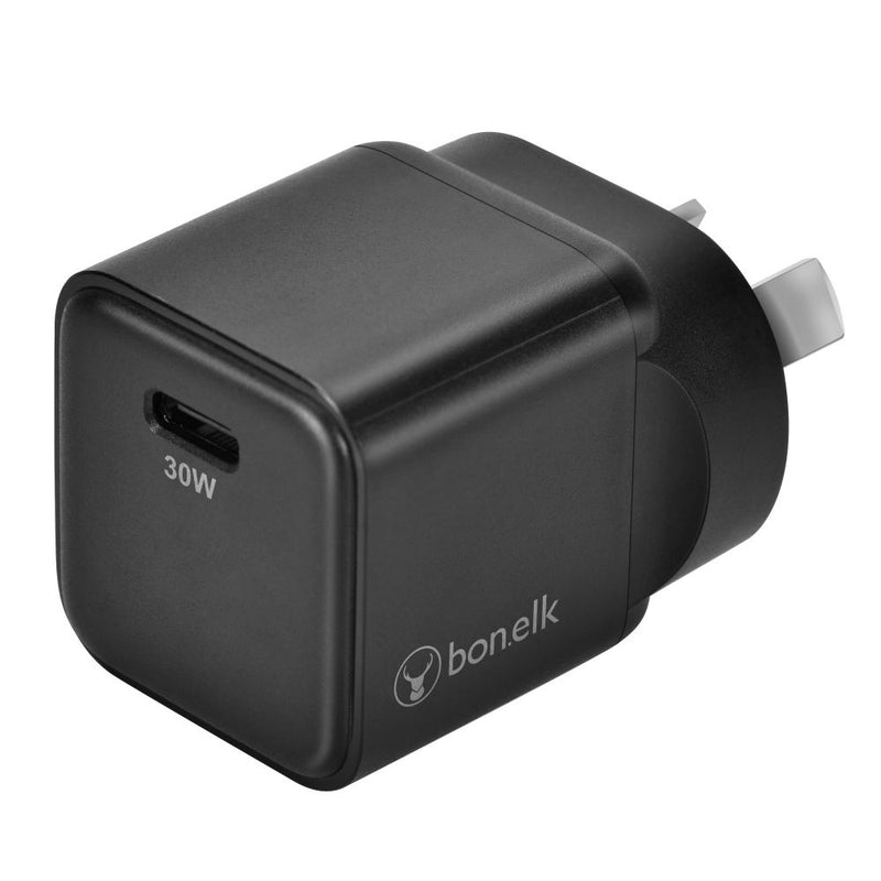 Bonelk 30W PD USB-C Wall Charger + Easy Grip Cable - Black 