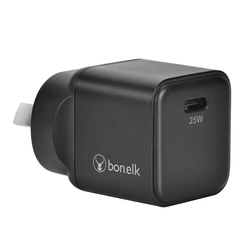 Bonelk 25W PD USB-C Wall Charger + Easy Grip Cable -  Black 