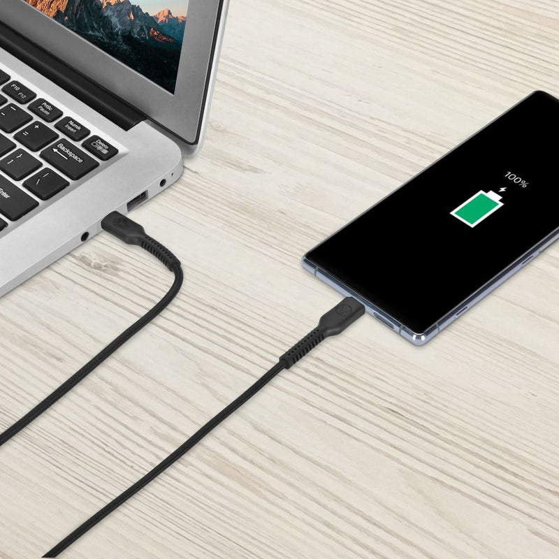 Bonelk Long-Life Easy Grip USB-C to USB-C Cable, 100W (Black) 3 m