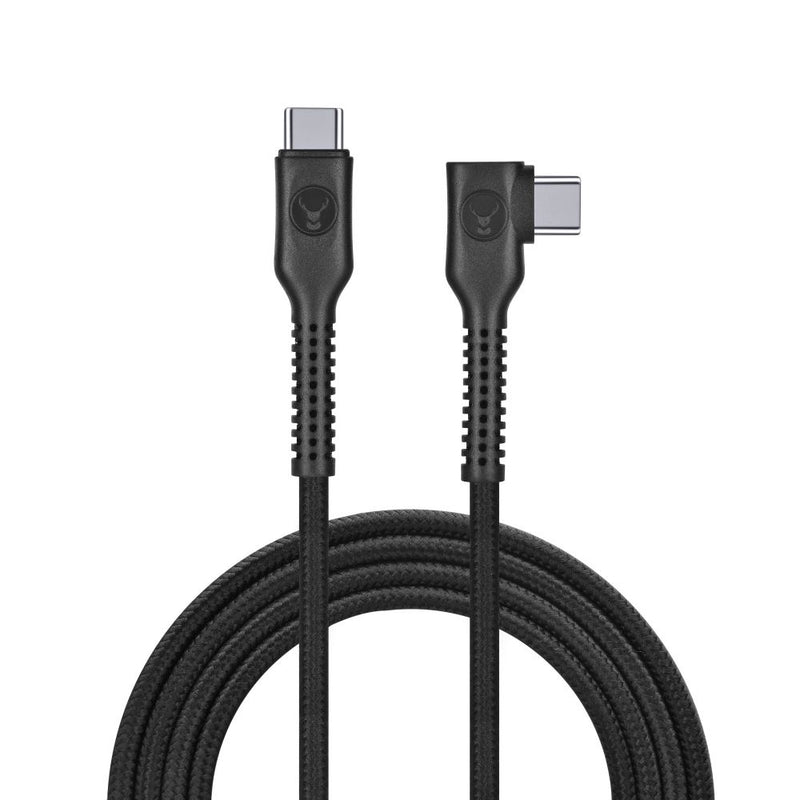 Bonelk Long-Life Easy Grip USB-C to USB-C Right Angle Cable, 100W 2 m (Black)