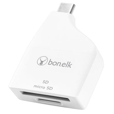 Bonelk USB-C to MicroSD/SD Adapter - (White)