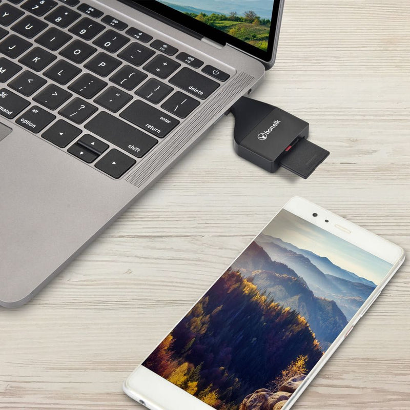 Bonelk USB-C to MicroSD/SD Adapter - (Black)