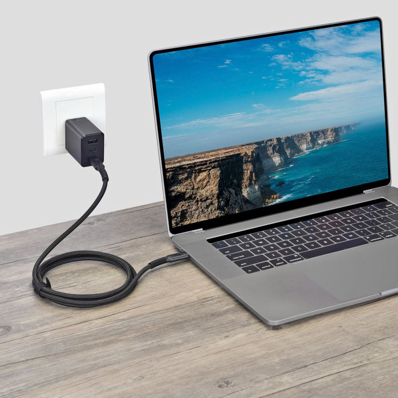 Bonelk Long-Life Easy Grip USB-C to USB-C Cable, 240w/20Gbps 4K 60Hz - 1.5m White