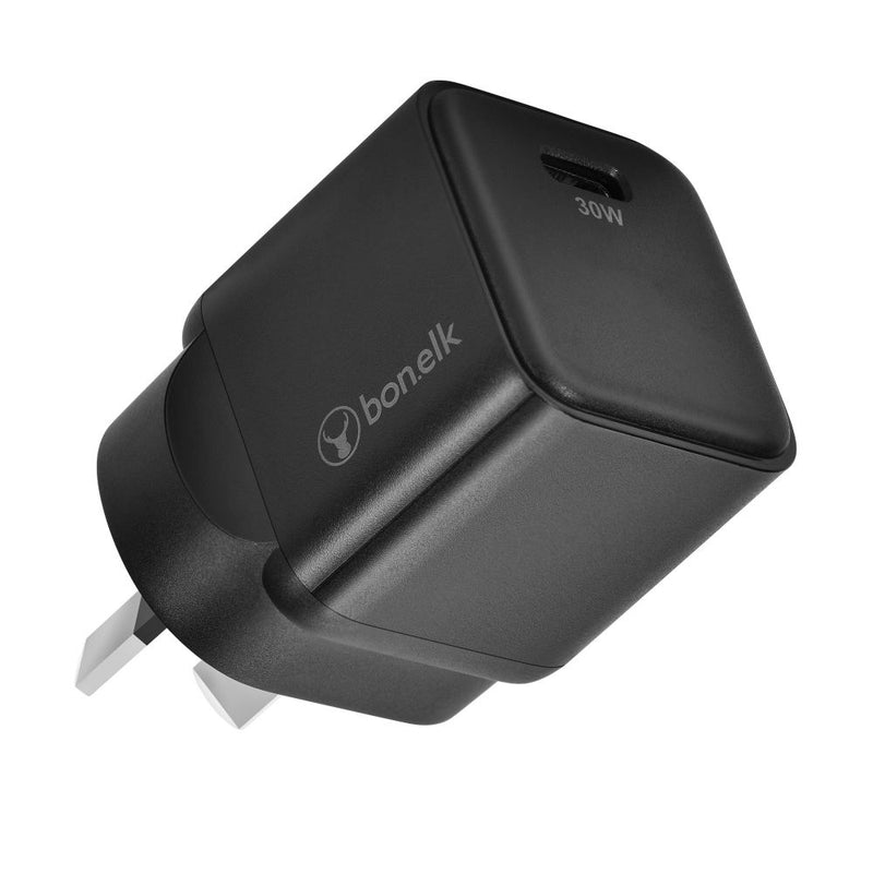 Bonelk 30W PD USB-C Wall Charger + Easy Grip Cable - Black 