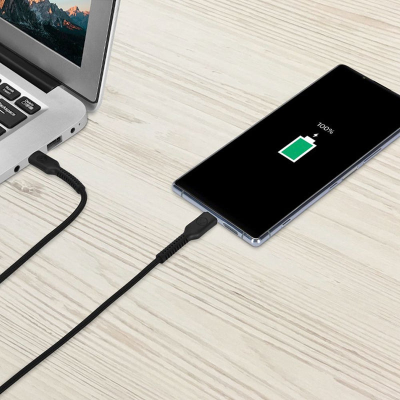 BONELK Long-Life Easy Grip USB-C to USB-C Cable, 240w/480Mbps - 1.5m Black