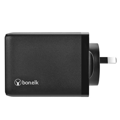 Bonelk 100W PD GaN Wall Charger, 2 x USB-C / 1 x USB-A -  Black 