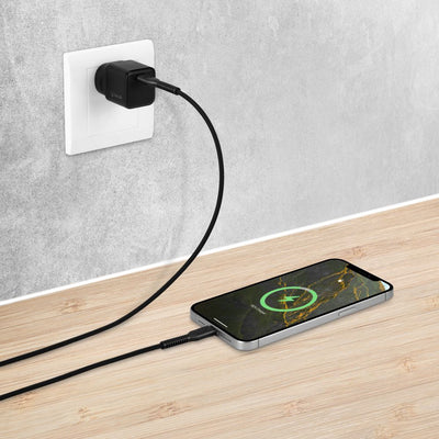 Bonelk 30W PD USB-C Wall Charger + Easy Grip Cable - Black 